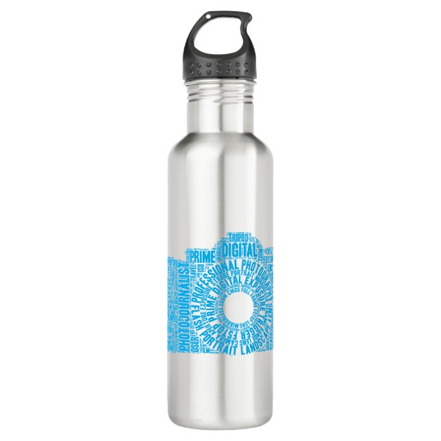 Garrafa de água da nuvem da palavra da fotografia (Frente)