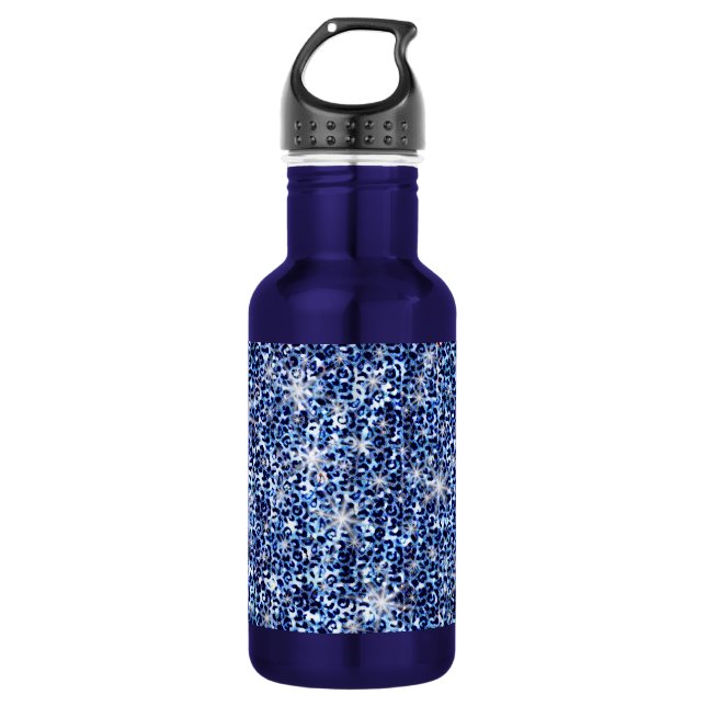 Garrafa de Água de Aço Inox com Brilho de Guepardo (Frente)