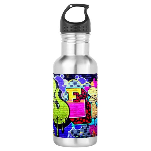 Garrafa de Água de Aço Inox Sim Graffiti (Frente)