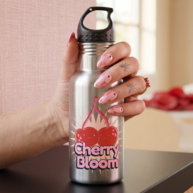 Garrafa de Água de Aço Inoxidável Cherry Bloom (Criador carregado)