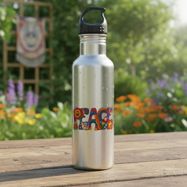 Garrafa de Água de Aço Inoxidável de Paz (Criador carregado)