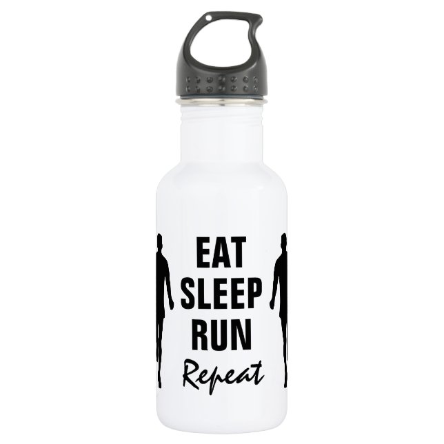 Garrafa de água de aço inoxidável Eat Sleep Run Re (Frente)