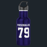 Garrafa de água de aço inoxidável personalizada<br><div class="desc">Garrafa de água de aço inoxidável personalizada dos esportes. Garrafa de água feita sob encomenda do metal em muitas cores. Excelente para equipes de esportes e atividades exteriores. o basquetebol do IE, o basebol, o tênis, o futebol, o voleibol etc. personalizam com seu próprio nome, número do jérsei, iniciais ou...</div>