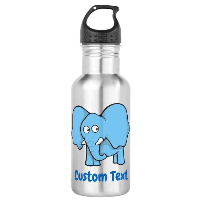 Garrafa de água de desenho de elefante azul (Frente)