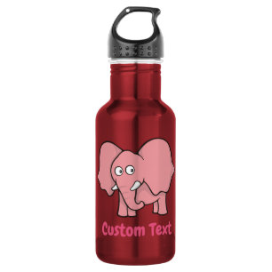 Garrafa de água de desenho de elefante rosa