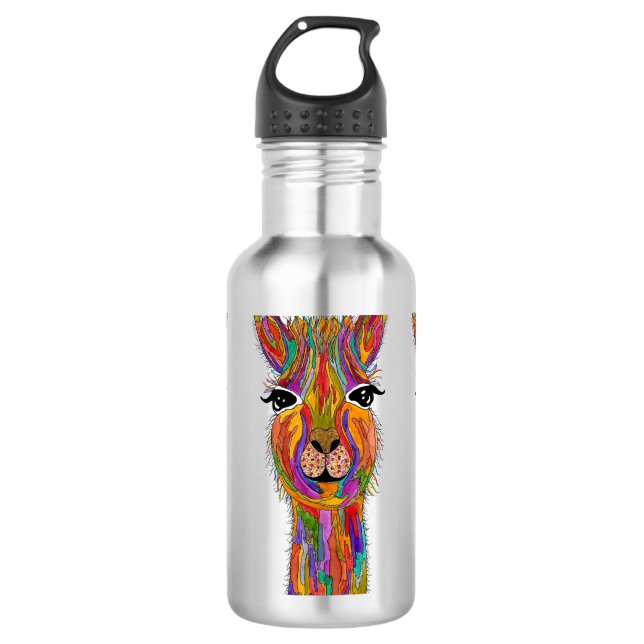 Garrafa de água de Lama, branca e colorida (Frente)