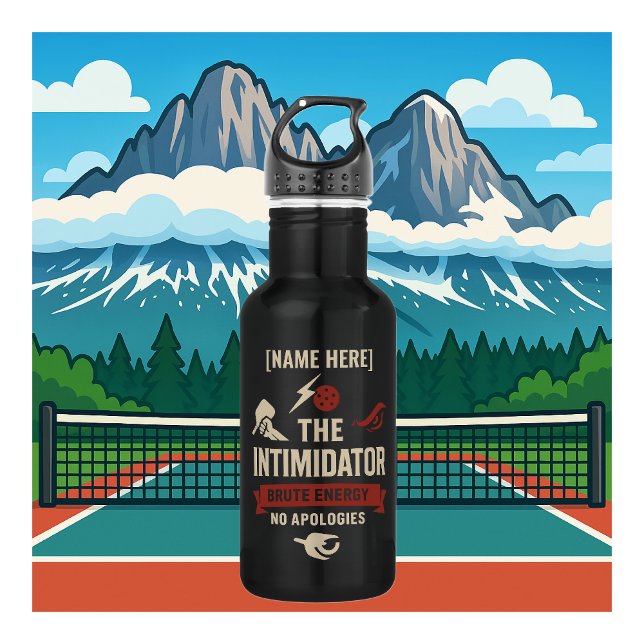 Garrafa de água de Pickleball com o Intimidador (PICKLEBALL PERSONALIZED WATER BOTTLE)