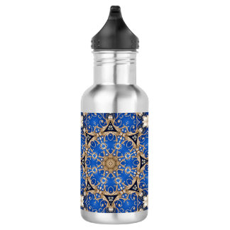Garrafa de Água Decorativa Azul Dourada