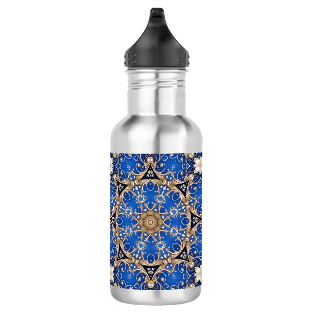 Garrafa de Água Decorativa Azul Dourada (Direita)