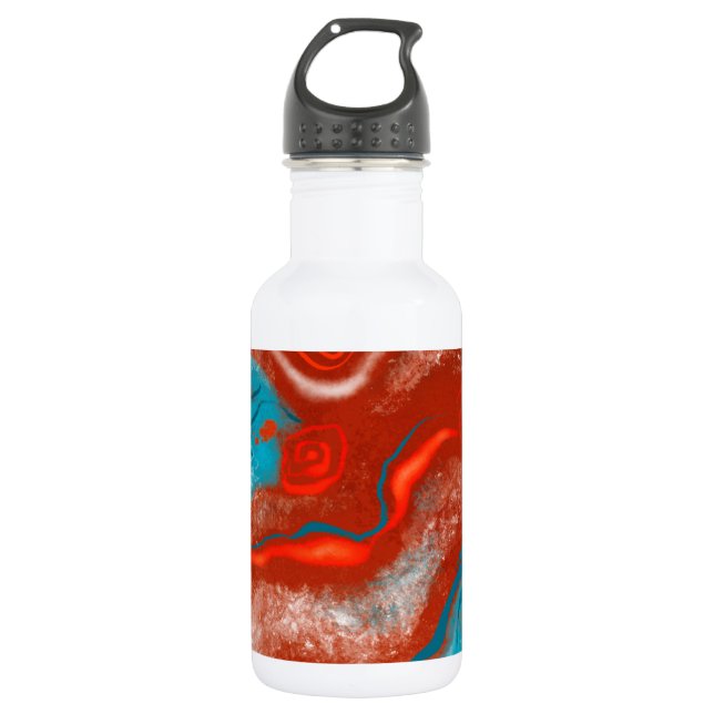 Garrafa de água, desenho abstrato, cores água/fogo (Frente)