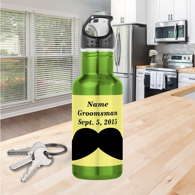 Garrafa de água do bigode padrinho de casamento (Groomsman Mustache Water Bottle)