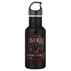 Garrafa de água do esporte de sangue da menina