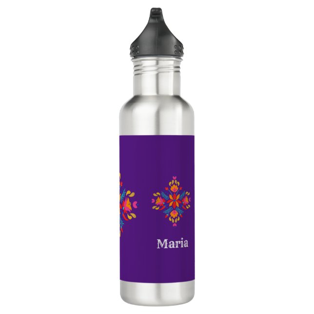 Garrafa de água do Motif Mexicano-Flor Personaliza (Direita)