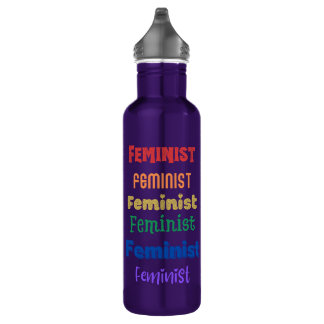 garrafa de água do orgulho feminista