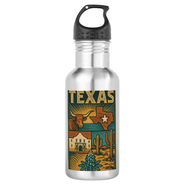 Garrafa de água do Texas - Aço inoxidável (Frente)