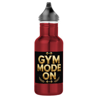 Garrafa de Água Dourada com Gym Mode On - Garrafa