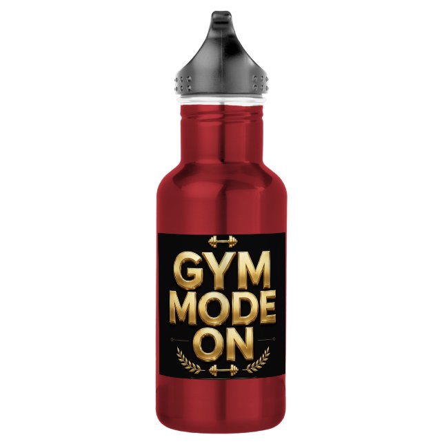 Garrafa de Água Dourada com Gym Mode On - Garrafa  (Direita)