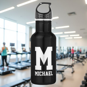 Garrafa de água esportiva com monograma personaliz