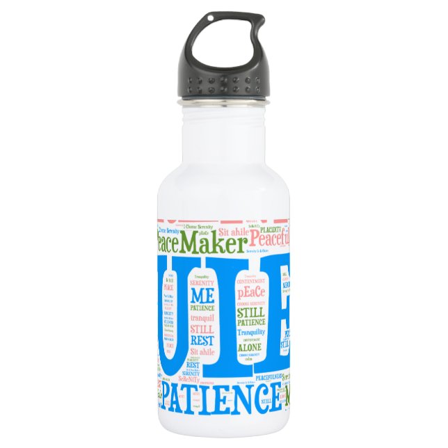 Garrafa de Água Esportiva,Wordart_Cloud_Serenity_2 (Frente)