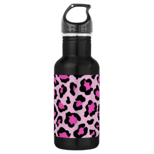 Garrafa de água estampa animal rosa preto