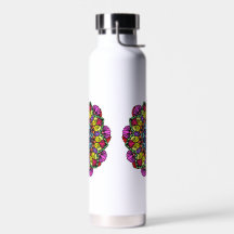 Garrafa de água floral Mandala