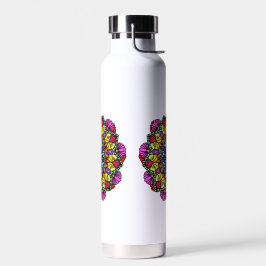 Garrafa de água floral Mandala
