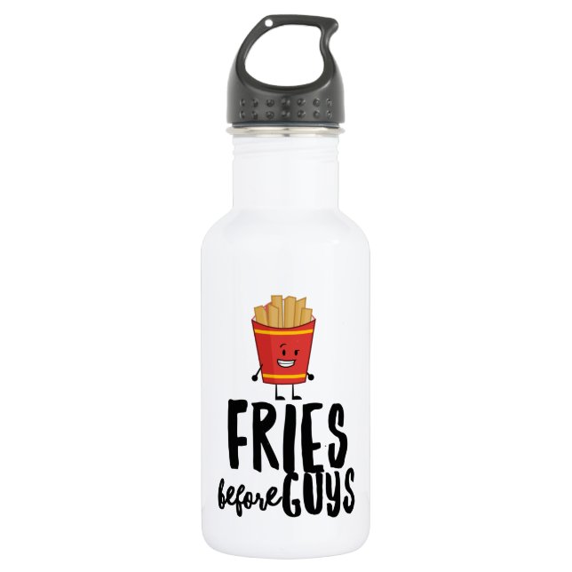 Garrafa de Água Fries Before Guys (532 ml), Branco (Frente)