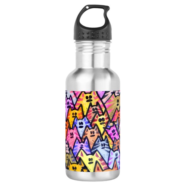 Garrafa de água inoxidável 039 - GATOS (Frente)