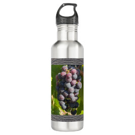 Garrafa De Água Inspirativa Com Uvas De Vinho