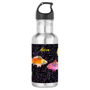 Garrafa de água para crianças Peixes e pontos
