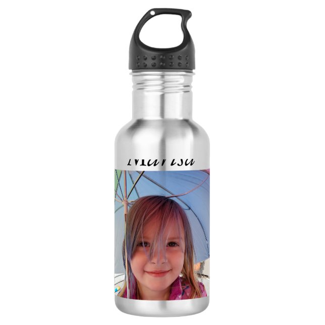 Garrafa de Água Personalizada, Adicione Sua Foto! (Frente)