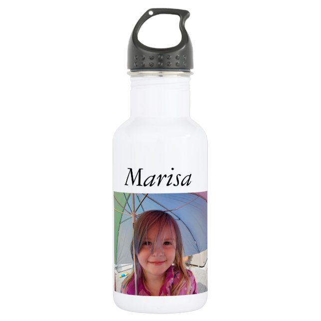 Garrafa de Água Personalizada, Adicione Sua Foto!  (Frente)