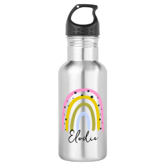 Garrafa de Água Personalizada com Nome Arco-Íris C