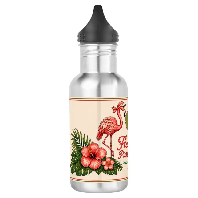 Garrafa de Água Personalizada de Flamingo Retro de (Esquerda)