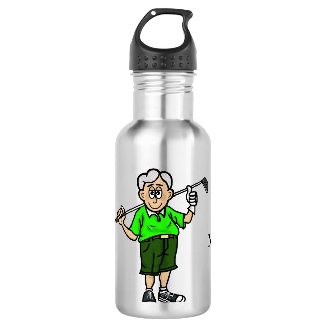 Garrafa de água personalizada de golfe masculino e (Frente)