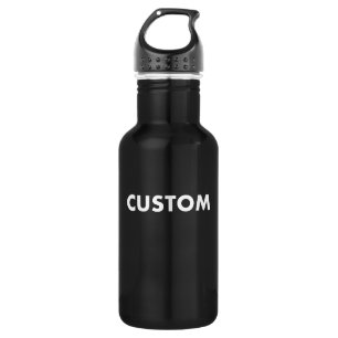 Garrafa de Água Personalizada em Aço Inox Preta Se
