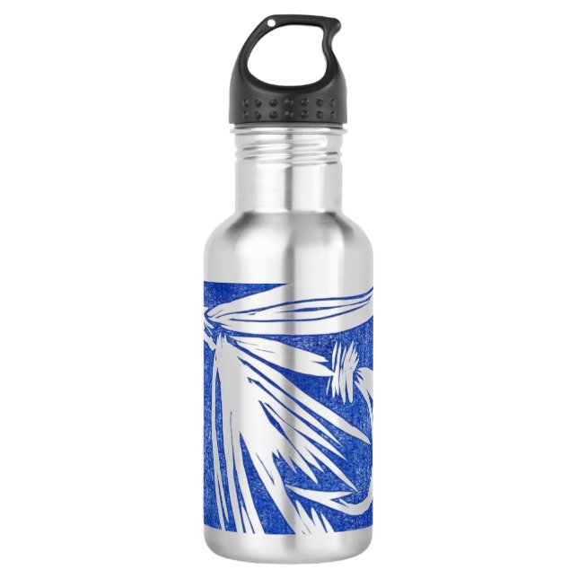 Garrafa de água personalizada "Mosca Molhada Azul" (Frente)
