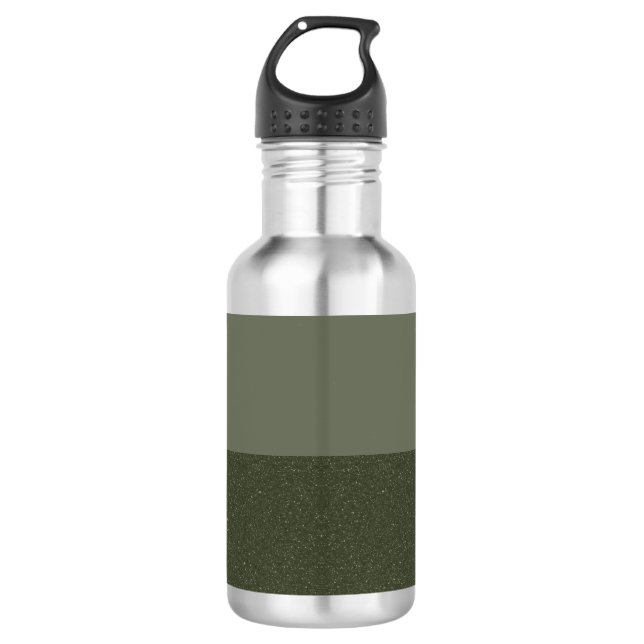 Garrafa de água personalizada, verde, com dois ton (Frente)