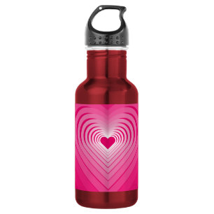 Garrafa de Água Rosa com Corações