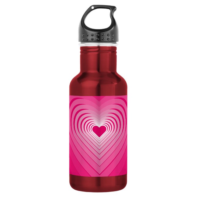 Garrafa de Água Rosa com Corações (Frente)