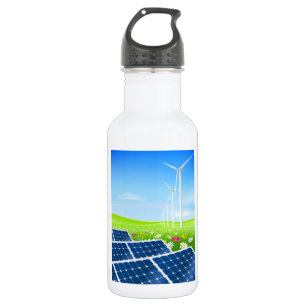 Garrafa de água solar e das energias eólicas