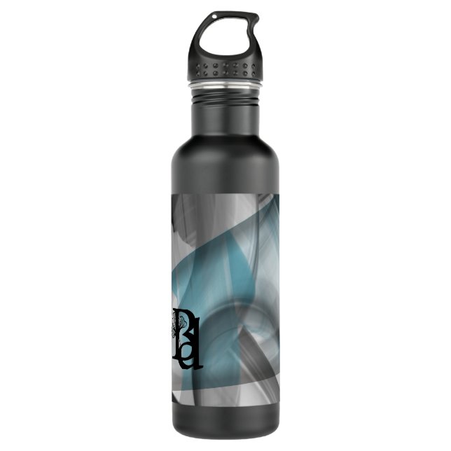 Garrafa de água Tendência Abstrato Art Oceano Azul (Frente)