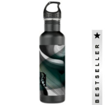 Garrafa de água Tendência Abstrato Black Green Eme