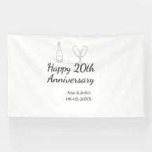 garrafa de champanhe nome do aniversário de 20 ano