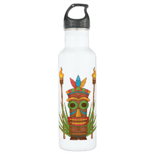 Garrafa de Esporte Tribal Tiki Mask Water Bottle -