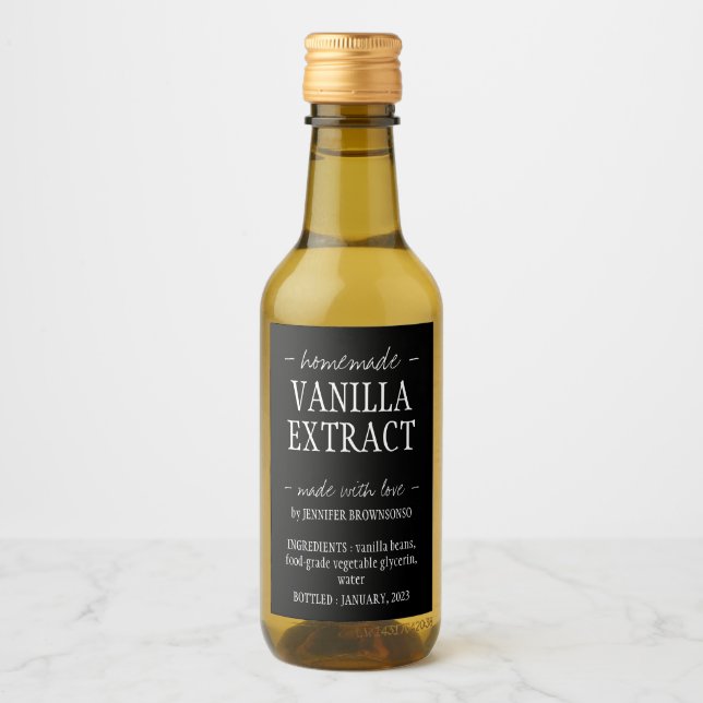 Garrafa de Extrato de Baunilha Bebida caseira pret (Frente)