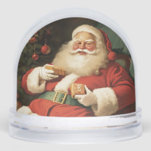 Garrafa de Neve Papai Noel Natal Feliz Vintage