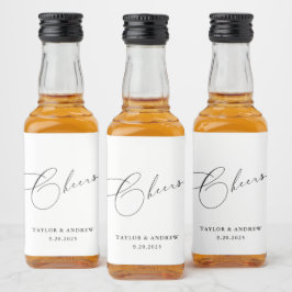 Garrafa de Vinho de Casamento Preto e Branco