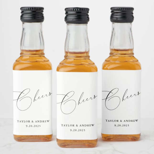 Garrafa de Vinho de Casamento Preto e Branco (Garrafas)