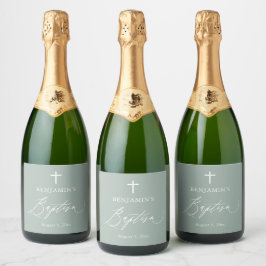 Garrafa de Vinho Espumante Batismo Cruz Verde Sage